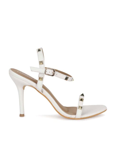 Truffle Collection Women's White Ankle Strap Stilettos