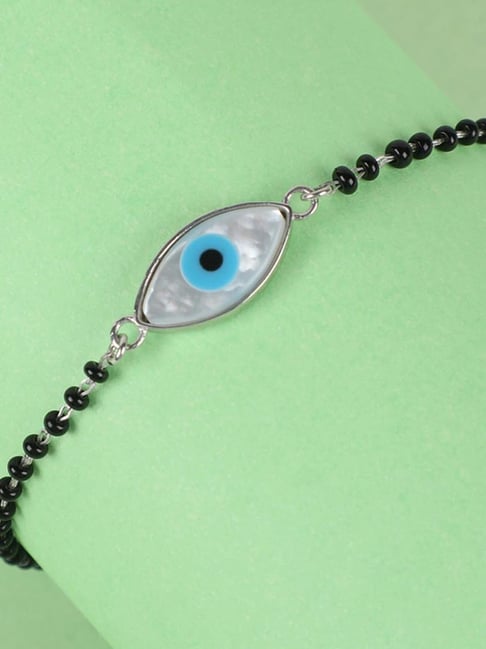 Clara 92.5 Sterling Silver Evil Eye Marquise Mangalsutra Bracelet for Women