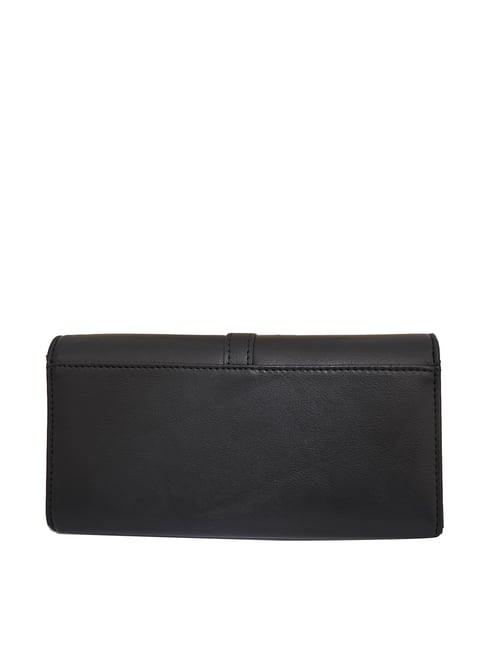 Buy AND Black Solid TriFold Wallet for Women Online At Best Price