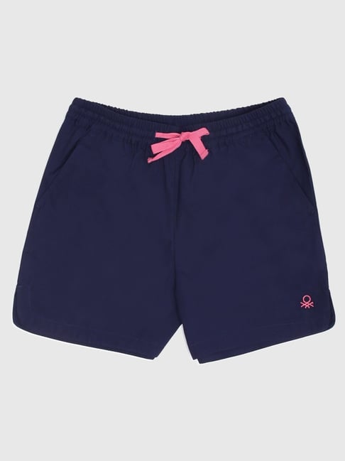 Buy UCB Kids Navy Blue Cotton Shorts for Girls Clothing Online