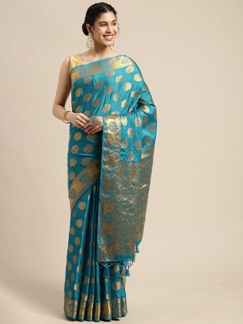 Women's Mysore silk Crepe Saree with Blouse Piece - MIMOSA - 3494125