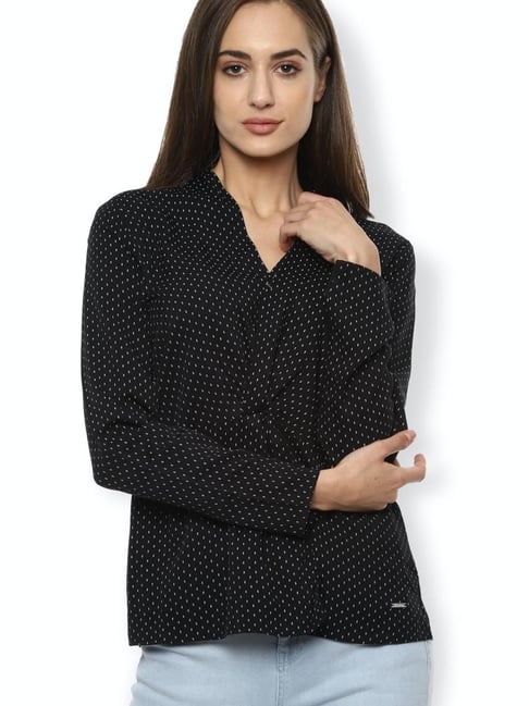 Van Heusen Black Printed Top Price in India