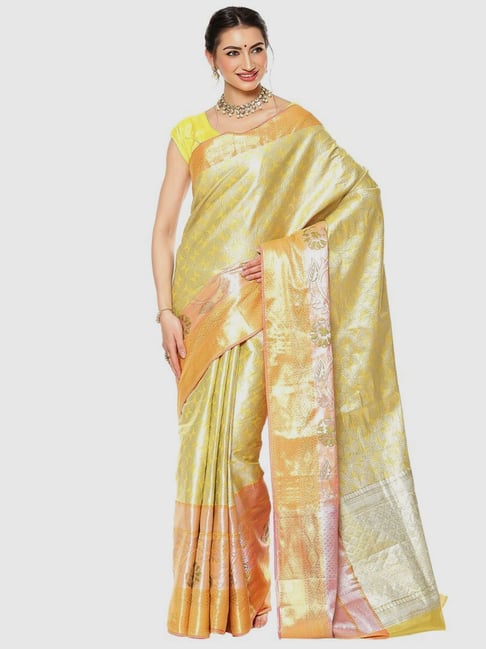 Banarasi Silk Works Green Woven Saree With Unstitched Blouse-picture-17