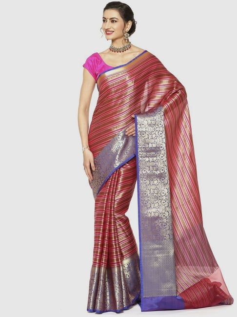 Banarasi Silk Works Pink Woven Saree With Unstitched Blouse-picture-45