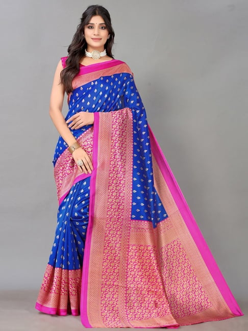 Royal Blue Balaton Soft Silk Saree with Pink Border - Monastoor- Indian  ethnical dress collections with more than 1500+ fashionable indian  traditional dresses and ethnical jewelleries.