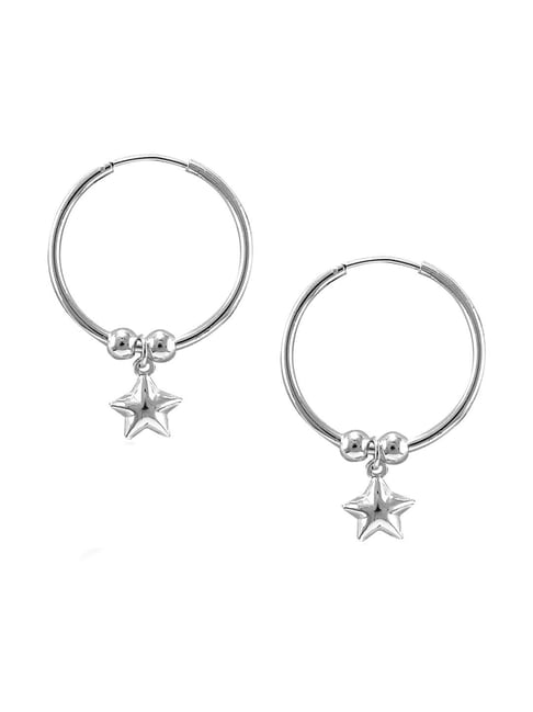 Sterling Silver Moon & Star Hoop Earrings – Bijou Jewellery