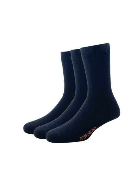 Peter England Black Cotton Socks (Pack of 3)