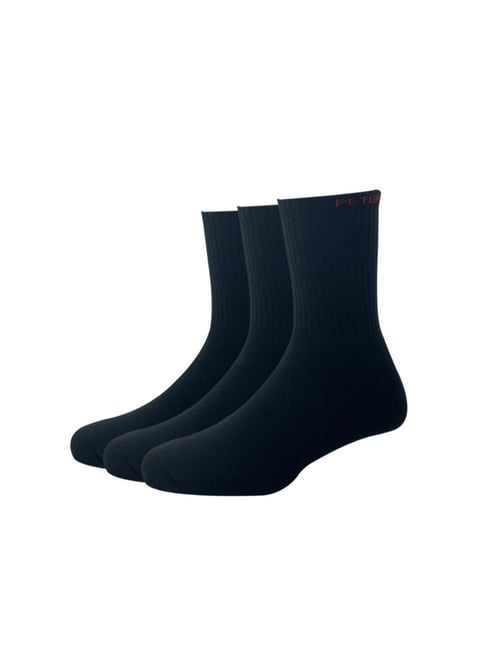 Peter England Black Cotton Socks (Pack of 3)