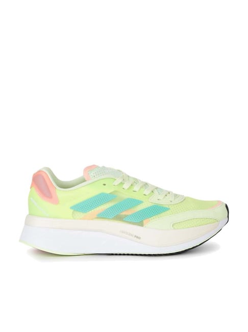 adidas Women's ADIZERO BOSTON 10 Lime Green Running Shoes