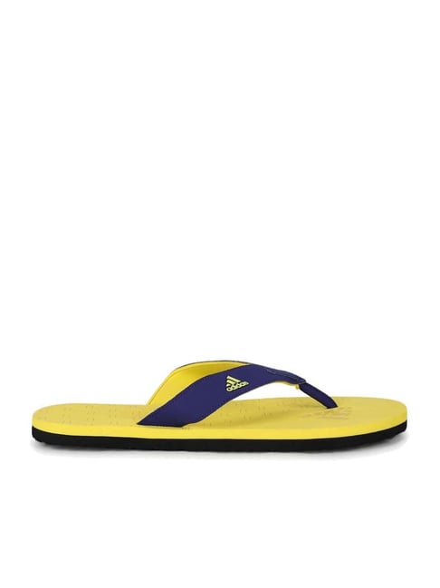 adidas Men's AVIATE Blue & Yellow Flip Flops