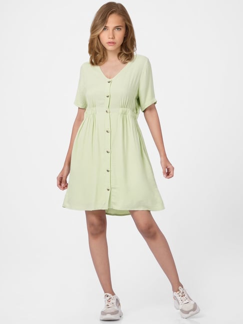 Only Light Green Regular Fit Dress Price in India