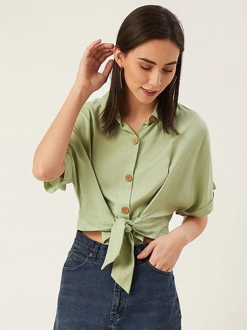 Anvi Be Yourself Olive Green Shirt Price in India