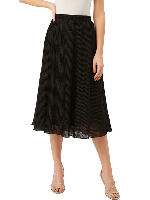 Anvi Be Yourself Black Striped A-Line Skirt Price in India
