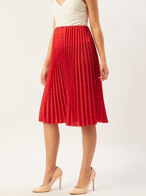 Anvi Be Yourself Red Printed A-Line Skirt Price in India