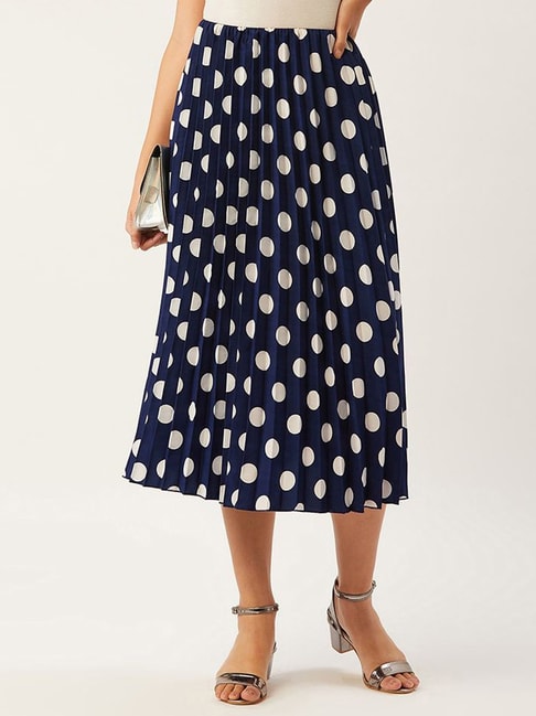 Anvi Be Yourself Navy Printed A-Line Skirt Price in India