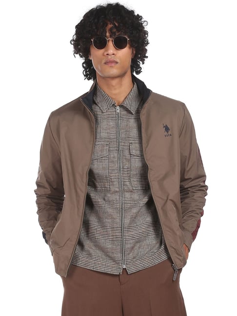 Buy Park Avenue Khaki Heathered Bomber Neck Jacket for Men's Online @ Tata  CLiQ