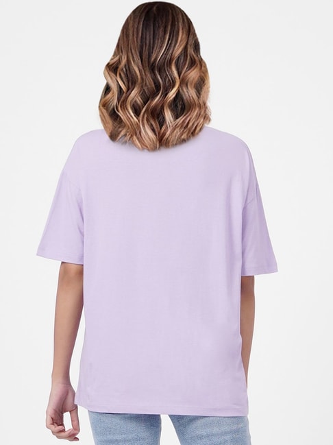 Oversized CLiQ Only Graphic Buy Online @ T-Shirt Lavender Print for Tata Women