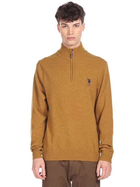 U S Polo Assn U.S. Polo Assn. Mustard Regular Fit Sweater