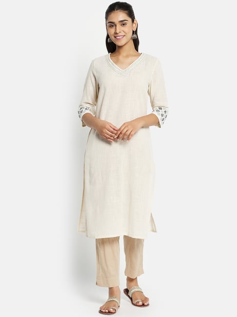 Fabindia women's 2024 straight cotton kurta