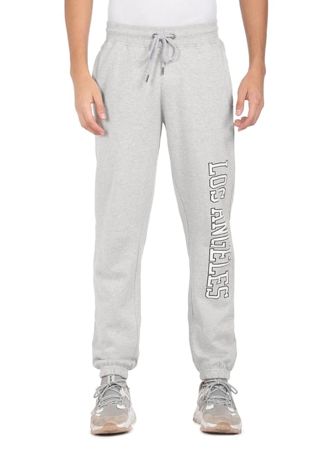 Aeropostale Grey Cotton Regular Fit Printed Joggers