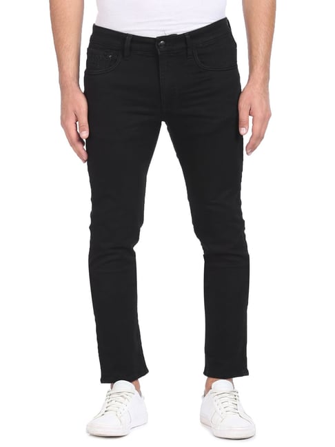 U S Polo Assn U.S. Polo Assn. Black Slim fit Solid Jeans