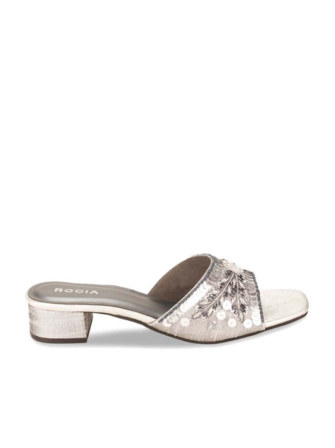 Rocia by Regal Women's Silver Ethnic Sandals Price in India