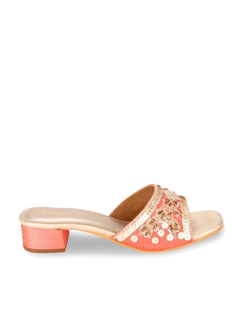 Rocia by Regal Women's Salmon Pink Ethnic Sandals Price in India