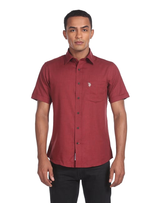 Us polo maroon outlet shirt