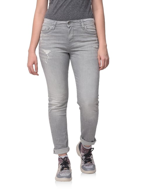 Woodland Light Grey Skinny Fit Jeans