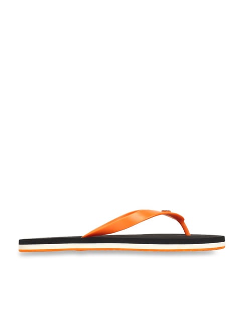 United Colors of Benetton Men's Orange & Black Flip Flops