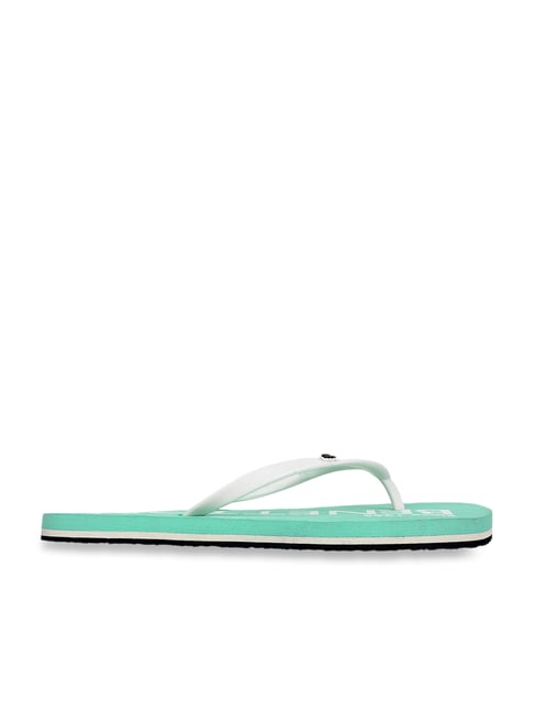 United Colors of Benetton Women's Sea Green & White Flip Flops