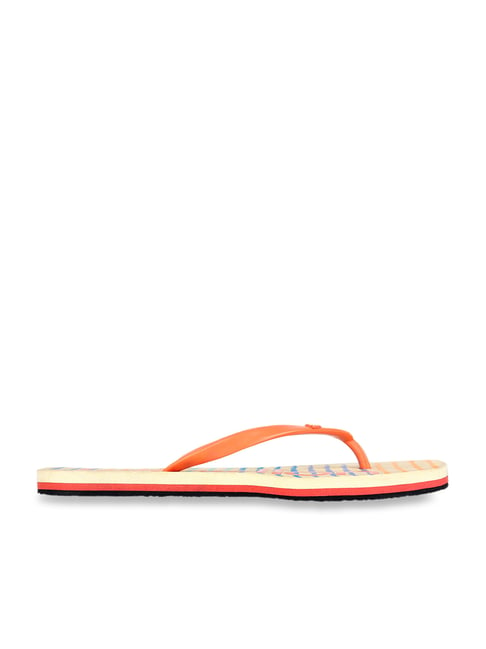 United Colors of Benetton Women's Yellow & Orange Flip Flops