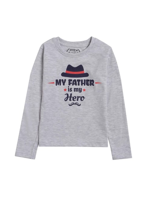 Dyca Boys Melange Acru Cotton Printed T-Shirt-picture-27