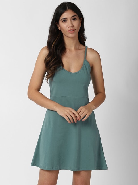Forever 21 Solid Mini Regular Fit A Line Dress Price in India