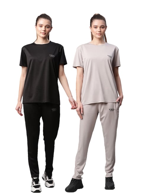 Vimal Jonney Multicolored Regular Fit T-Shirt With Trackpants (Pack Of 2)