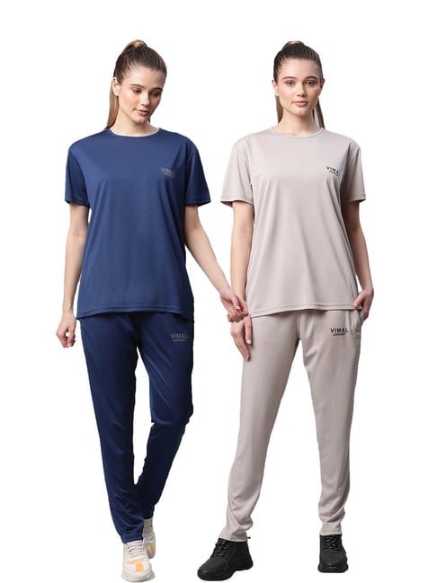Vimal Jonney Multicolored Regular Fit T-Shirt With Trackpants (Pack Of 2)-picture-34