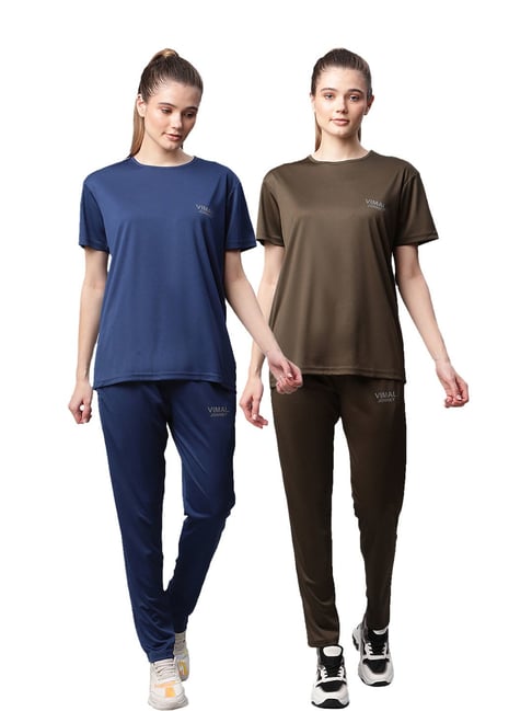 Vimal Jonney Multicolored Regular Fit T-Shirt With Trackpants (Pack Of 2)-picture-24