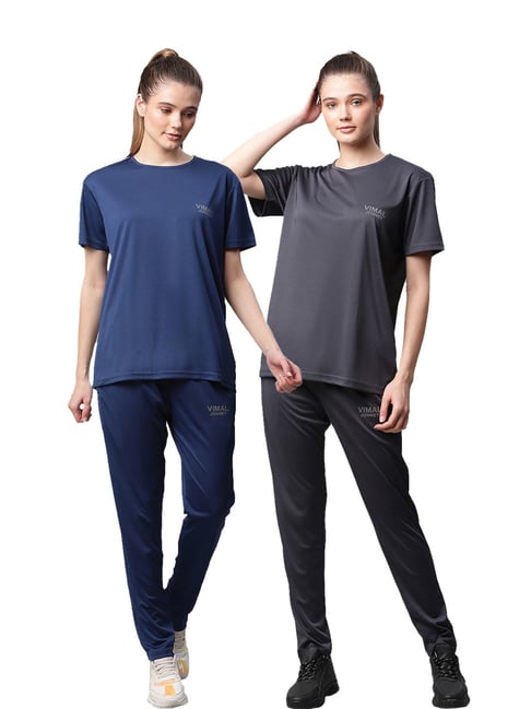 Vimal Jonney Multicolored Regular Fit T-Shirt With Trackpants (Pack Of 2)-picture-18