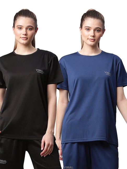 Vimal Jonney Multicolored Slim Fit T-Shirt (Pack Of 2)-picture-19