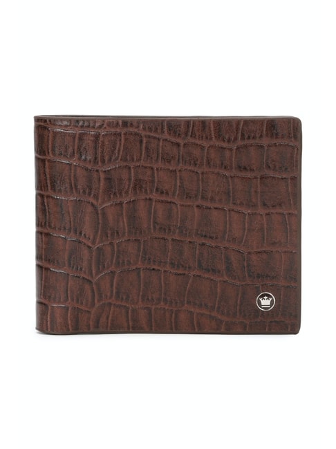 Louis Philippe Brown Animal Effect Leather Bi-Fold Wallet for Men