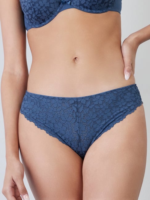 Wunderlove by Westside Indigo Lace-Patterned Briefs Price in India