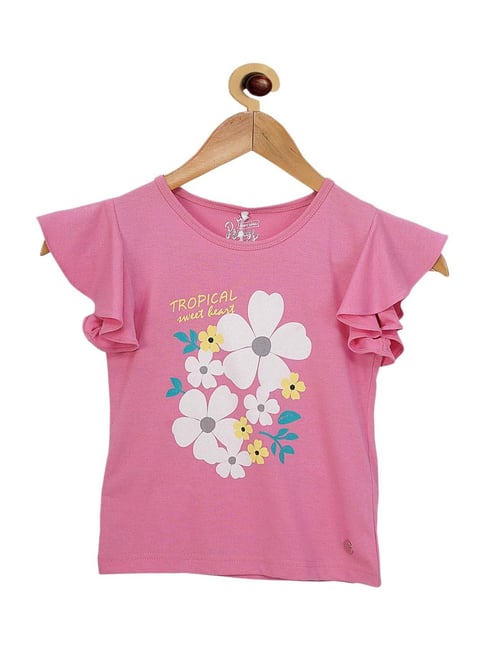 Tiny Girl Kids Pink Floral Print Top