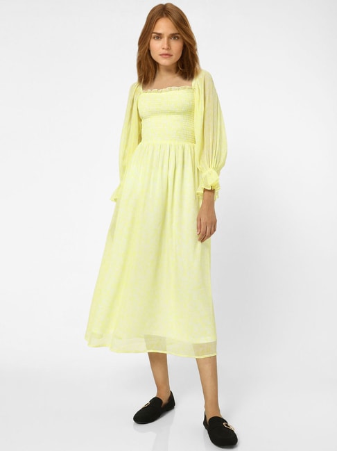 Vero Moda Yellow Floral Print Dress Price in India