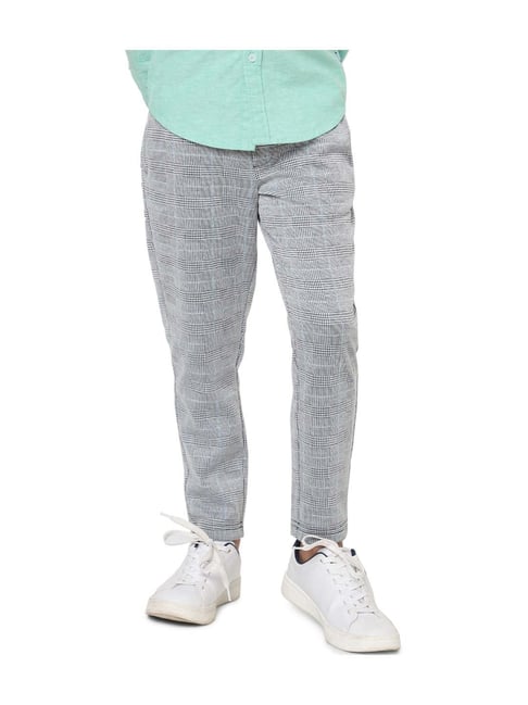 Jack  Jones Casual Trousers  Buy Jack  Jones Grey Mid Rise Check Regular  Fit Pants OnlineNykaa fashion