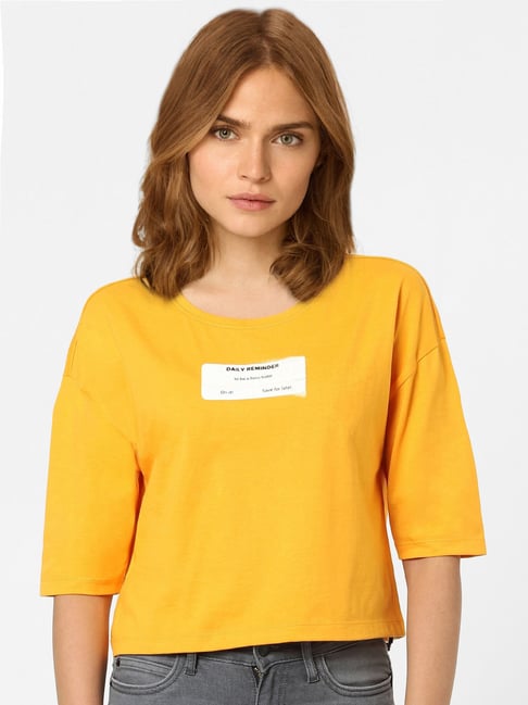 Vero Moda Yellow Graphic Print T-Shirt