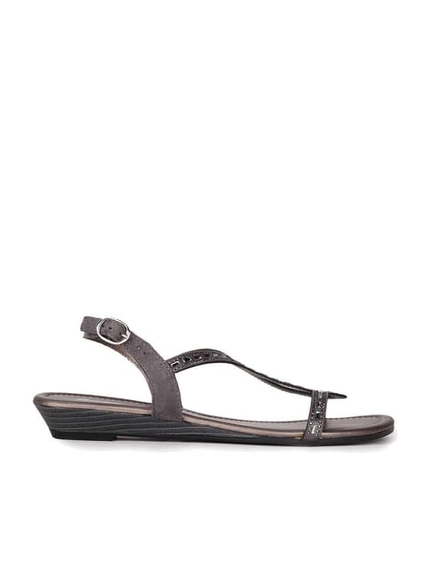 Bata Women's Grey Back Strap Sandals