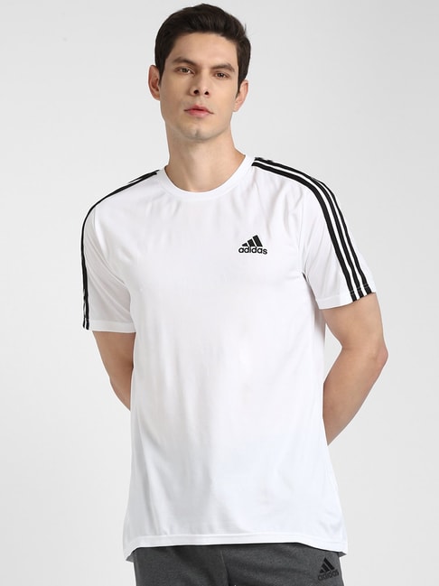 Buy adidas White Round Neck T-Shirt for Online @ Tata CLiQ