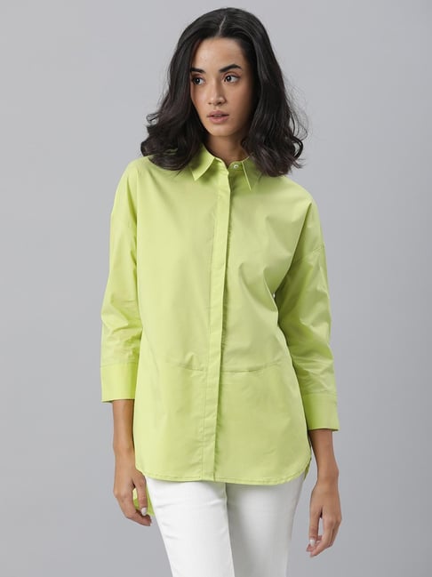 RAREISM Lime Green Regular Fit Shirt Price in India