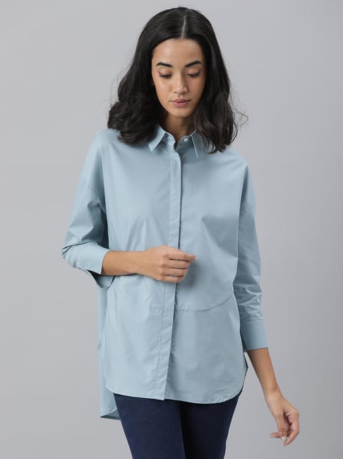 RAREISM Light Blue Regular Fit Shirt Price in India