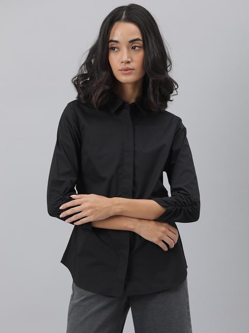 RAREISM Black Regular Fit Shirt Price in India